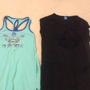 Two Adidas Originals short dresses bundle, size S